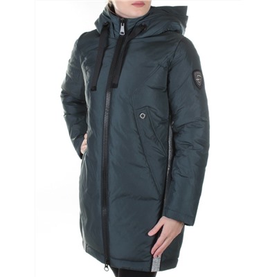 227-1 GRAY/GREEN Пальто женское зимнее Snow Grace