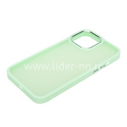 Задняя панель для  iPhone 13 Pro 6.1" Силикон прозрачный/матовый (мятная)