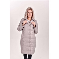 Пальто демисезонное с отложным воротником, цвет-бежевый