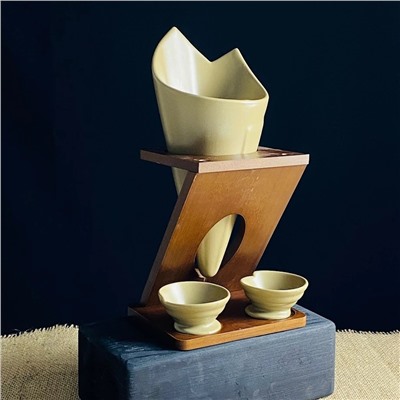 235-104 Блюдо для подачи картофеля фри с соусниками 3пр. на подставке TROPICAL в под.уп.(х12)Фарфор