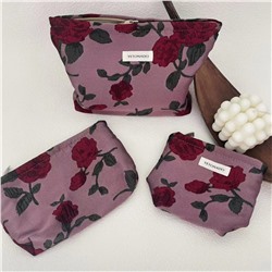 Retro capacious cosmetic bag to go out, storage system, pencil case, brocade