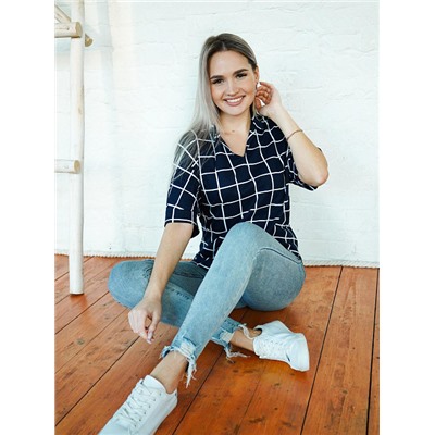 Блузка Бродери чернила ИвК