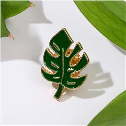 Значок «Лист монстеры», цвет зелёный в золоте