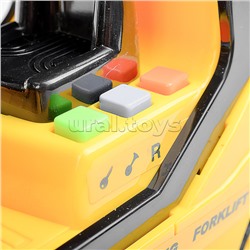 Машина "Погрузчик" с бочками и поддоном 1:16 (свет, звук) в коробке