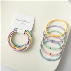 Набор пастельных резинок для волос 5 шт. со Звездочками или Сердечками