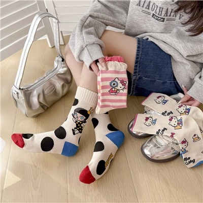 Tide, cotton autumn design cute knee socks, mid-length, internet celebrity, trend of season