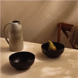 Салатники SL Home «Дарк», 1.2 л, d=18.5 см, набор 2 шт., фарфор, чёрные