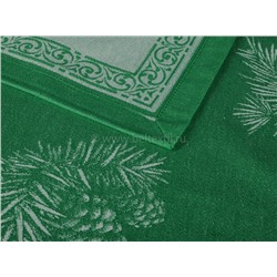07с-21 ЯК Скатерть 150*220  "Зимние птицы" цв. зеленый