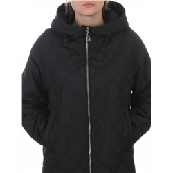 9610 BLACK Куртка стеганная демисезонная женская (100 гр. холлофайбер)