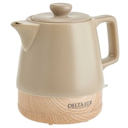 Чайник электрический 1200 Вт, 1 л, корпус из фарфора DELTA LUX DE-1013 бежевый
