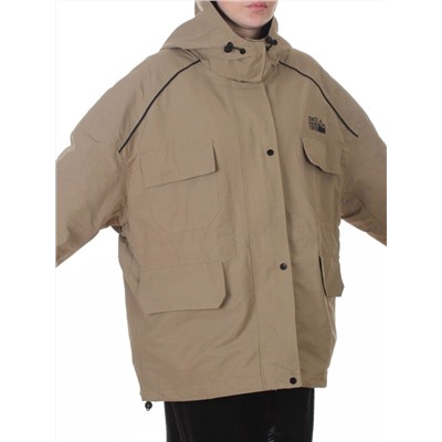 3092 BEIGE/GREEN Куртка демисезонная женская (100 гр. холлофайбер)