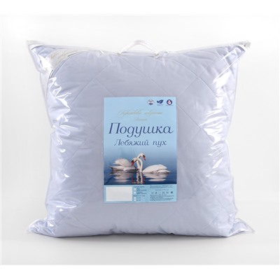 Подушка Лебяжий пух сатин светло-голубой Текс-Дизайн
