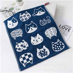 Zhixiang Tounds Triplet Three -layer Cotton Gauze Titan Towel Towns and Wind Cat Kitchen Tisters Wipe Hand Scarves Wholesale