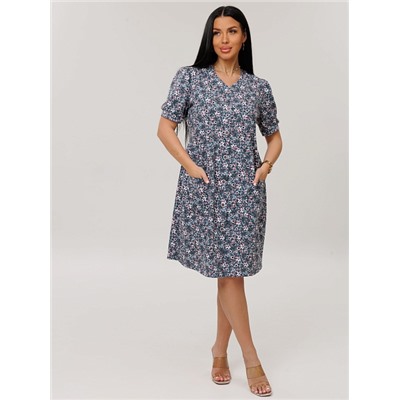 Женский халат Х-153(К) / Серый (цветы)