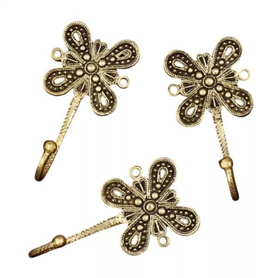 Набор настенных крючков (3 шт), Decorative Wall Hooks Brass Set, произв. Indian Shelf
