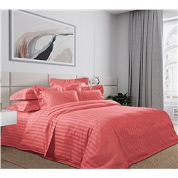 Ткань страйп-сатин / Терракотовый