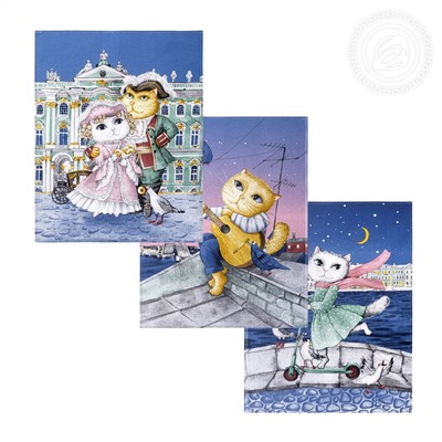 Набор из 3-х кухонных полотенец Променад