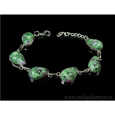 Браслет цоизит "Капля", 18,5см.