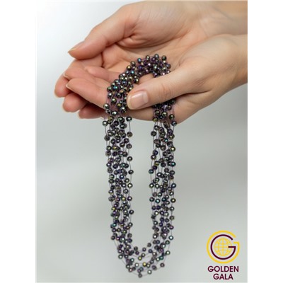 Комплект бижутерии "Хрустальная россыпь" , цвет фиолетовый хамелеон