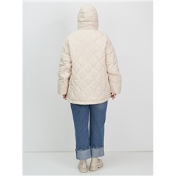 Куртка женская демисезонная с капюшоном бежевого цвета 1140B