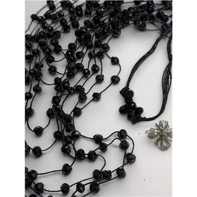 Комплект бижутерии "Хрустальная россыпь" , цвет черный