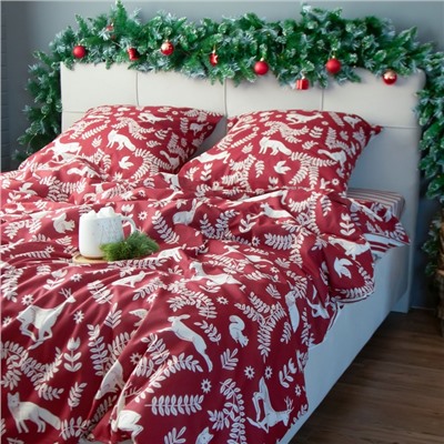 Постельное бельё "Этель" евро Christmas time 200х217 см, 220х240 см, 70х70 см - 2 штуки