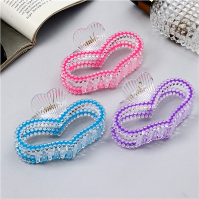 Крабик для волос «Хелен колор», сердце, 9 см, МИКС