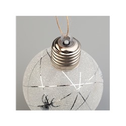 Набор ёлочных шаров «Серебристые нити», 2 шт, d=8 см, 1 LED, от батареек, свечение белое