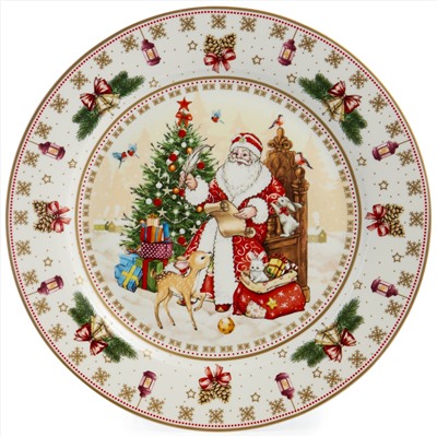 ТАРЕЛКА ОБЕДЕННАЯ LEFARD "ДЕД МОРОЗ" 27 СМ (КОР=18ШТ.)