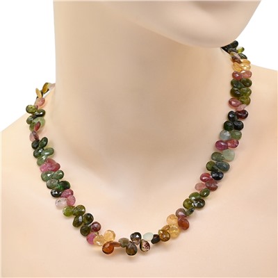 Бусы из Турмалина огранка капля 5*8мм, 45см, 28,5г