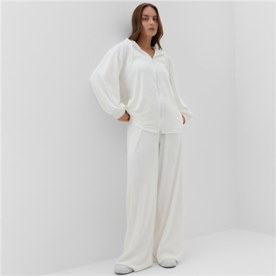 Костюм женский (толстовка и брюки) KAFTAN Plushy р. 44-46, белый