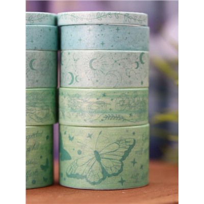Набор декоративного скотча 10 шт. "Night magic", green, шоу-бокс 8 шт.