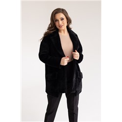 Пальто женское демисезонное 22730 (черный/тедди)