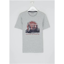 New York Skyline Print T-Shirt