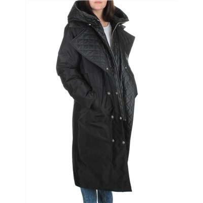 EAC327 BLACK Пальто зимнее женское (200 гр. холлофайбера)