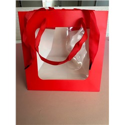 Пакет подарочный д/цветов,18*18*18см,  1 шт /с окошком/ 17221//