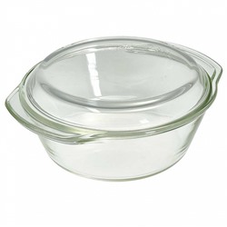 Кастрюля с крышкой круглая 1 л, 20,6×17,9×8,5 см из жаропрочного стекла РК-520/2 "ЗАБАВА"
