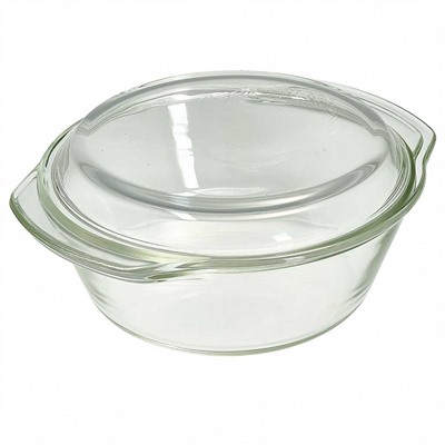 Кастрюля с крышкой круглая 1 л, 20,6×17,9×8,5 см из жаропрочного стекла РК-520/2 "ЗАБАВА"