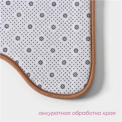 Коврики для ванной и туалета Доляна, 3 шт., 36×43 см, 40×50 см, 50×80 см, бежевые