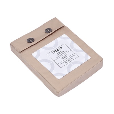 Набор наволочек из премиального сатина бежевого цвета из коллекции Essential, 70х70 см