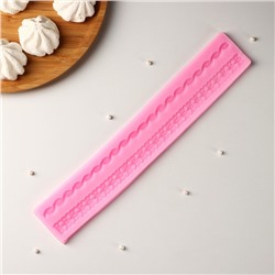 Молд для заливки «Креол», силикон, 2 ячейки, 29.5×5×0.7 см, розовый