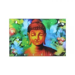 Ключница с Буддой, Lord Buddha Theme Wooden Key Holder with 6 Hooks, произв. eCraftIndia
