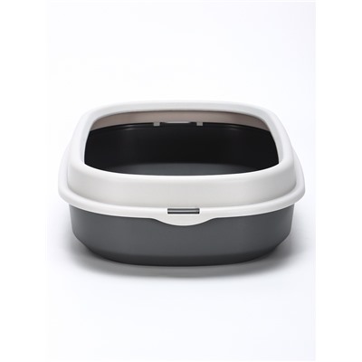 Лоток для кошек Фур-Мур 48×35,5 см с бортом + совок, Soft-touch. смокки