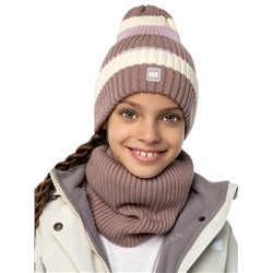 Комплект деми шапка снуд для девочки NIKASTYLE 12м11225 Какао