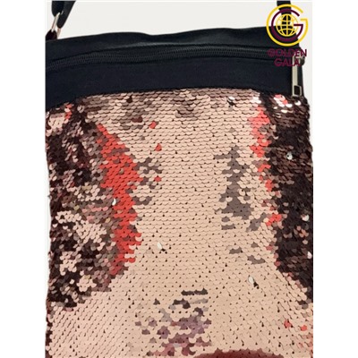 Сумка-планшет с пайетками на длинной ручке 22,5х27,5  см