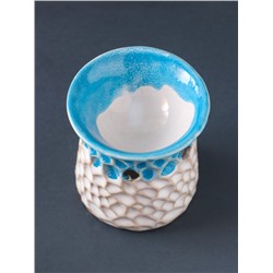 Аромалампа для эфирных масел «Узорчатая абстракция», керамика, синий, 8.5×8.5×9.5 см