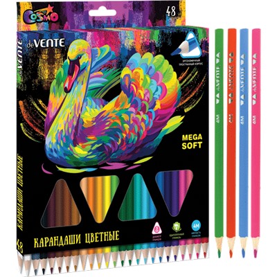 Карандаши 48цв "deVENTE. Trio Mega Soft" 4М диаметр грифеля 3мм трехгран 5025000/4/Китай