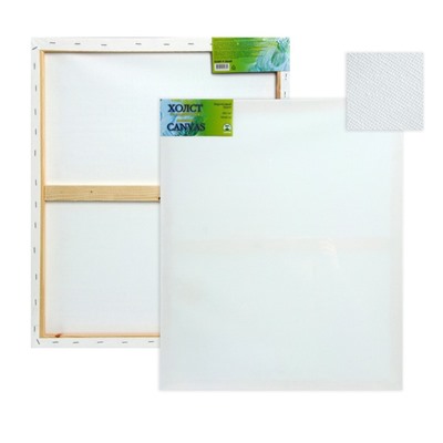 Холст на подрамнике, хлопок 100%, 50×60×1.8 см, акриловый грунт, мелкозернистый, 280 г/м²