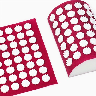 Аппликатор Кузнецова комплект, 144 колючки, спантекс, красный, 260×560 мм + валик 140×230