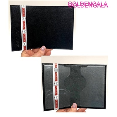 Обложка для паспорта из кожи черная